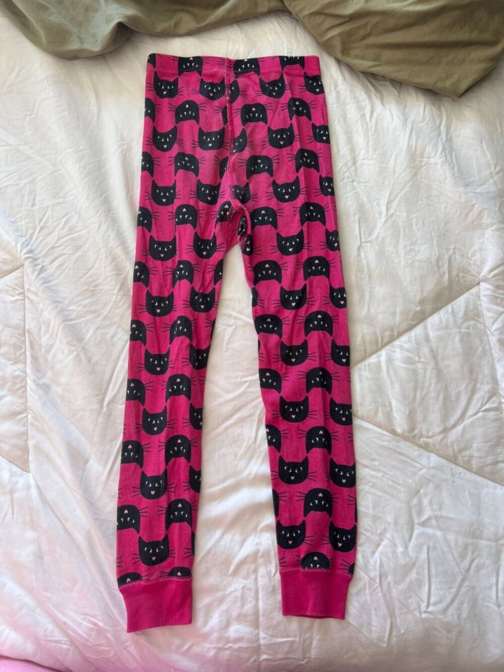 hanna andersson Organic Cotton pink black cat pajama bottoms 4t